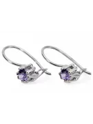 Sterling silver 925 14k 583 Alexandrite earrings vec053s Russian Soviet USSR Vintage style Art Deco style